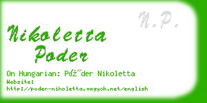nikoletta poder business card