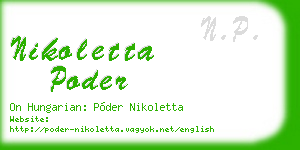 nikoletta poder business card